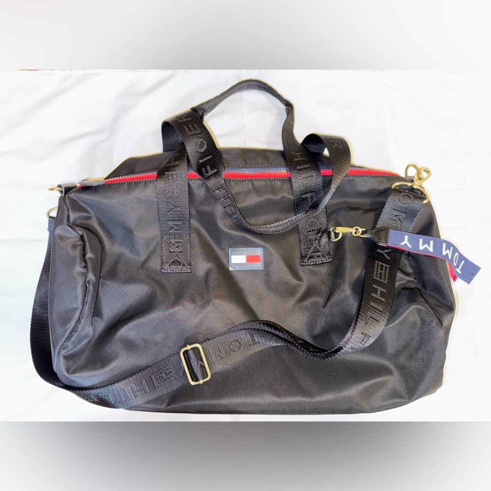Tommy Hilfiger Black Sateen Duffle Bag